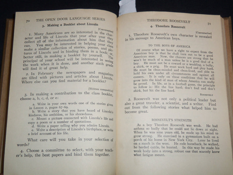 1928 THE OPEN DOOR LANGUAGE SERIES VOLUME - SIXTH GRADE BY SCOTT - KD 4814N