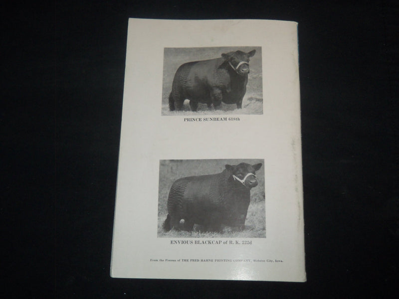1952 STEVEWAY FARMS ABERDEEN-ANGUS BREEDERS' ANNUAL CATTLE SALE CATALOG - J 9229