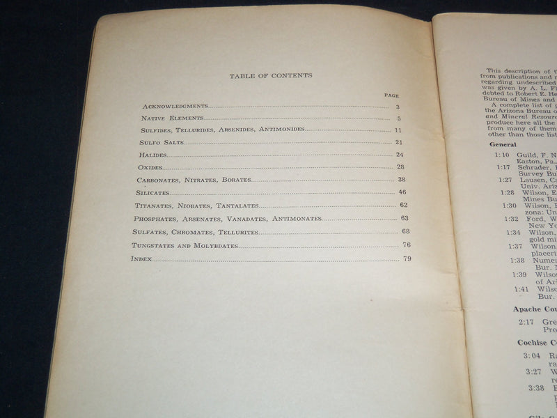 1941 JULY 1 MINERALS OF ARIZONA BY GALBRAITH- UNIV. OF ARIZONA BULLETIN - J 8199