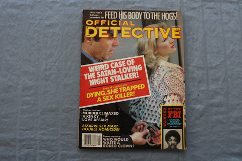 1986 MARCH OFFICIAL DETECTIVE MAGAZINE - FEED HIS BODY TO HOGS COVER - ST 6921X