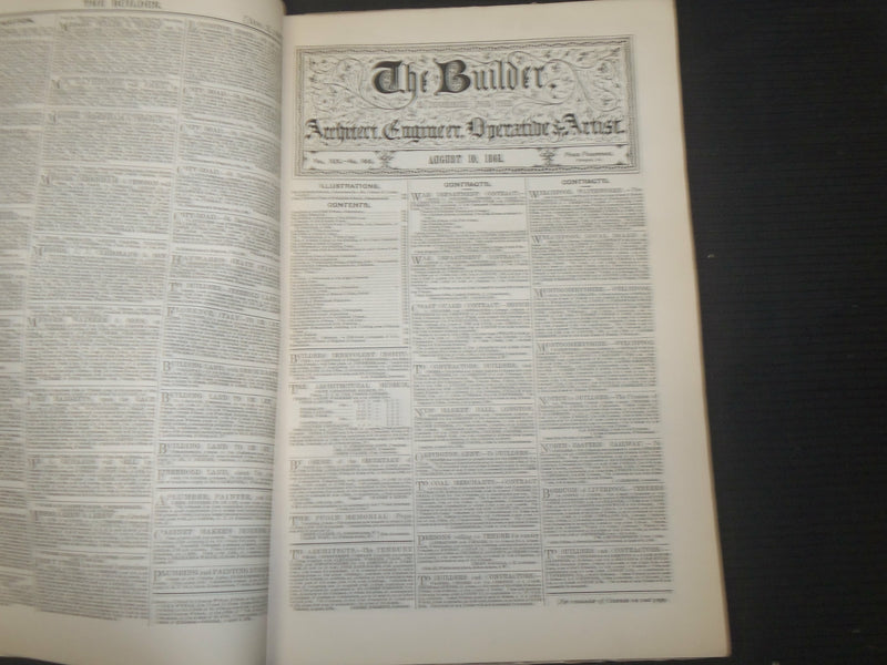 1861 AUGUST THE BUILDER ARCHITECT MAGAZINE - 5 ISSUES - ILLUSTRATIONS - ST 416M