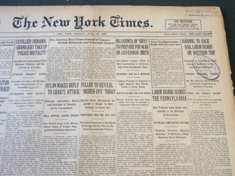 1923 JUNE 18 NEW YORK TIMES - HARDING TO BACK RAIL LABOR BOARD - NT 5757