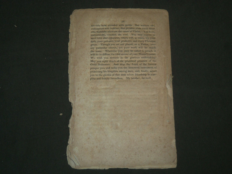 1815 MENDON ASSOCIATION ORDINATION REV. CALVIN PARK DISCOURSE BOOK - J 4748