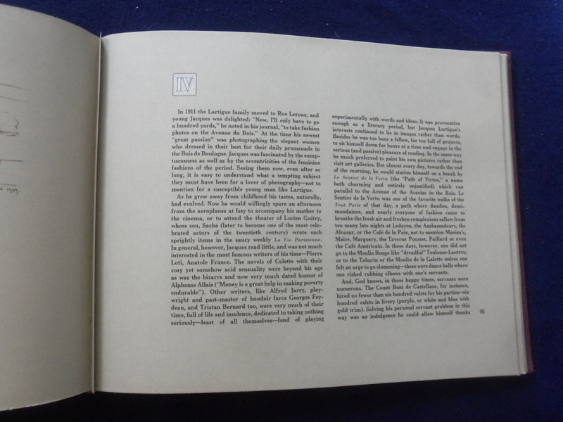 1966 BOYHOOD PHOTOS OF J. H. LARTIGUE HARDCOVER BOOK - KD 8759