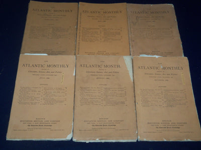 1886 THE ATLANTIC MONTHLY MAGAZINE LOT OF 6 ISSUES - GREAT WRITERS - WR 54