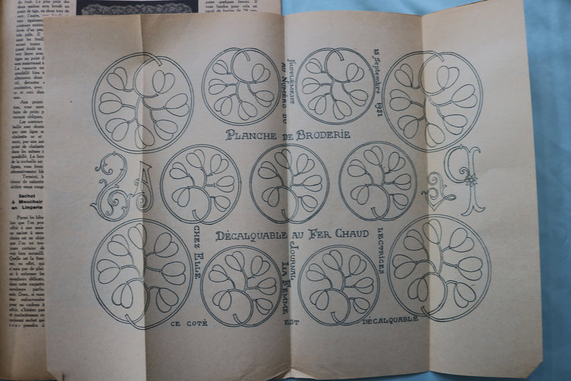 1921 LA FEMME CHEZ ELLE MAGAZINE - FRENCH FASHION - LOT OF 2 - K 2530