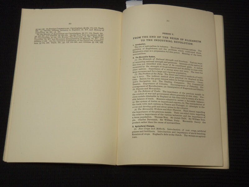 1900 ECONOMIC HISTORY OF ENGLAND BULLETIN- SYLLABUS LECTURES - WISCONSIN- K 2126