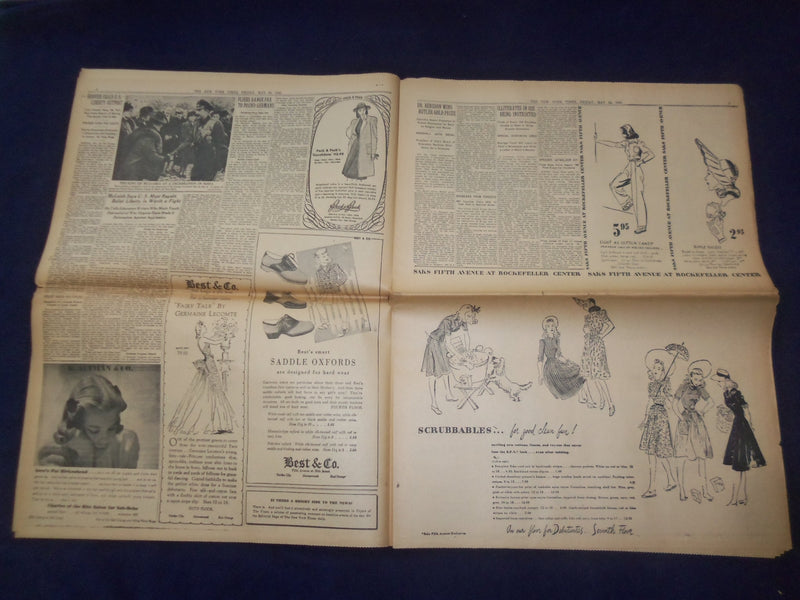 1940 MAY 24 NEW YORK TIMES -ALLIES PRESS DRIVE TO TRAP NAZIS IN SALIENT- NP 6496