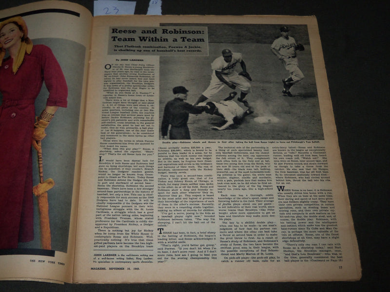 1949 SEPTEMBER 18 NEW YORK TIMES MAGAZINE SECTION - SNYDER & ACHESON - J 3036
