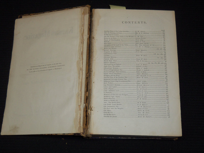 1872 JULY-DECEMBER THE KANSAS MAGAZINE BOUND VOLUME NO. 2 - KD 5633H
