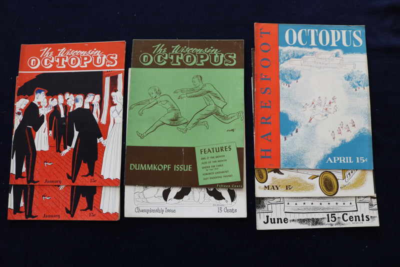 1941 THE WISCONSIN OCTOPUS MAGAZINE - UNIVERSITY OF WISCONSIN -LOT OF 6 - O 3399