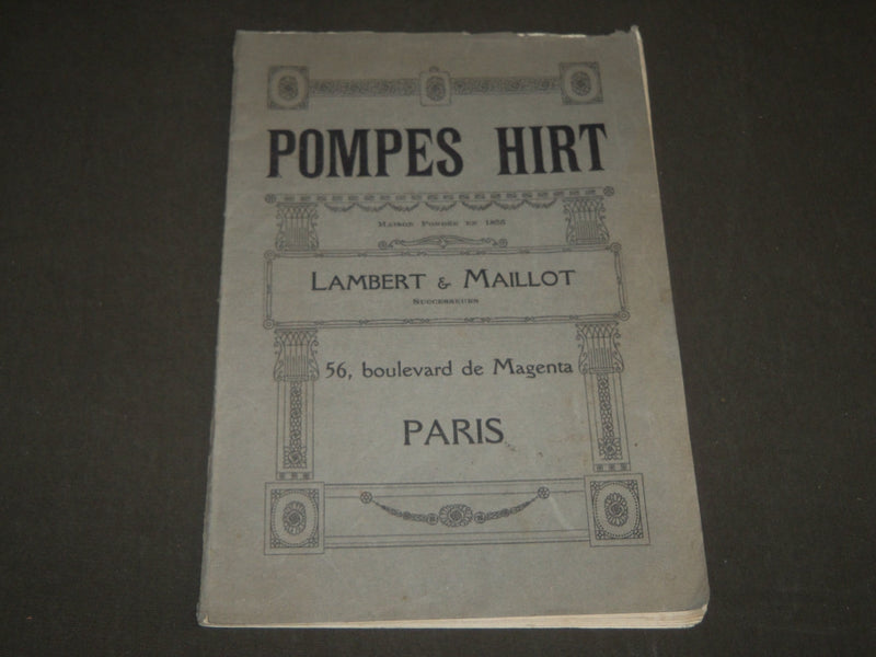 1900'S POMPES HIRT - MOTEURS MOTO-PUMPS FRENCH CATALOGUE - FR 438