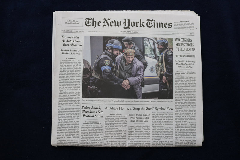 2024 MAY 17 NEW YORK TIMES - NATO CONSIDERS SENDING TROOPS TO HELP UKRAINE