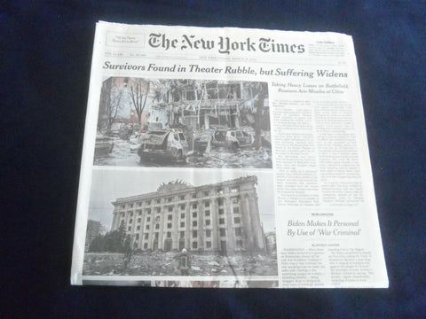 2022 MARCH 18 NEW YORK TIMES-SURVIVORS FOUND IN THEATER RUBBLE, SUFFERING WIDENS