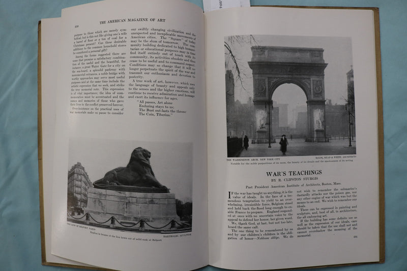 1919 MAY THE AMERICAN MAGAZINE OF ART - WAR MEMORIALS - K 3277