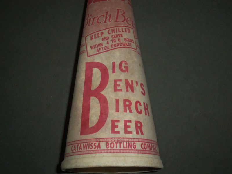 VINTAGE BIG BEN'S BIRCH BEER 1 QUART LIQUID CONTAINER - CATAWISSA PA