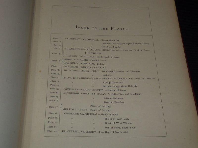 1887 PUGIN STUDENTSHIP DRAWINGS VOLUME #43 OF 200 - G. WASHINGTON BROWNE - Z 285