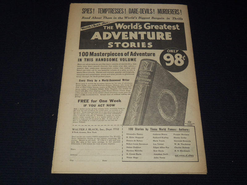 1936 DEC 13 PHILADELPHIA INQUIRER SUNDAY NOVEL SECTION - REMBRANDT - NP 3296I