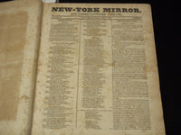 1829-1830 NEW YORK MIRROR AND LADIES GAZETTE BOUND VOLUME - R 89G