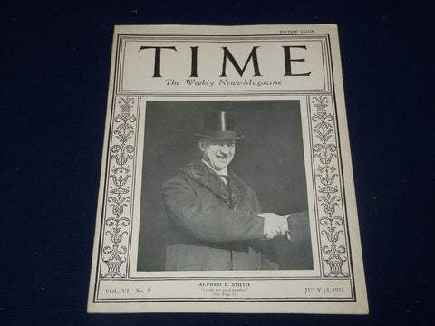 1925 JULY 13 TIME MAGAZINE - ALFRED E. SMITH COVER - T 48