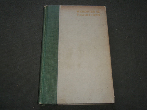 1909 MEMORIES AND TRADITIONS HARDCOVER BOOK BY JANE S. BALDWIN - KD 6209