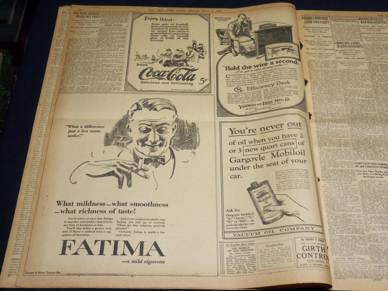 1923 JULY 6 NEW YORK TIMES NEWSPAPER - MAY BREAK EVEN ON DEMPSEY BOUT - NT 7739