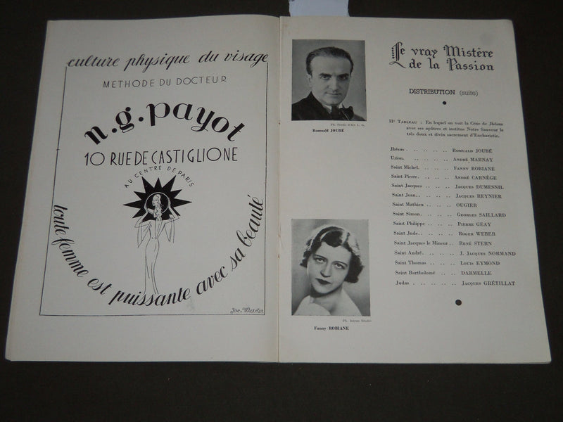 1937 JULY 30 LE VRAY MISTERE DE LA PASSION FRENCH PROGRAM - ST 5125