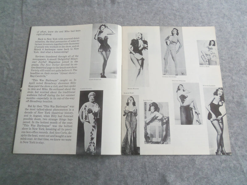1967 THIS WAS BURLESQUE BROADWAY PROGRAM - ANN CORIO - J 7646