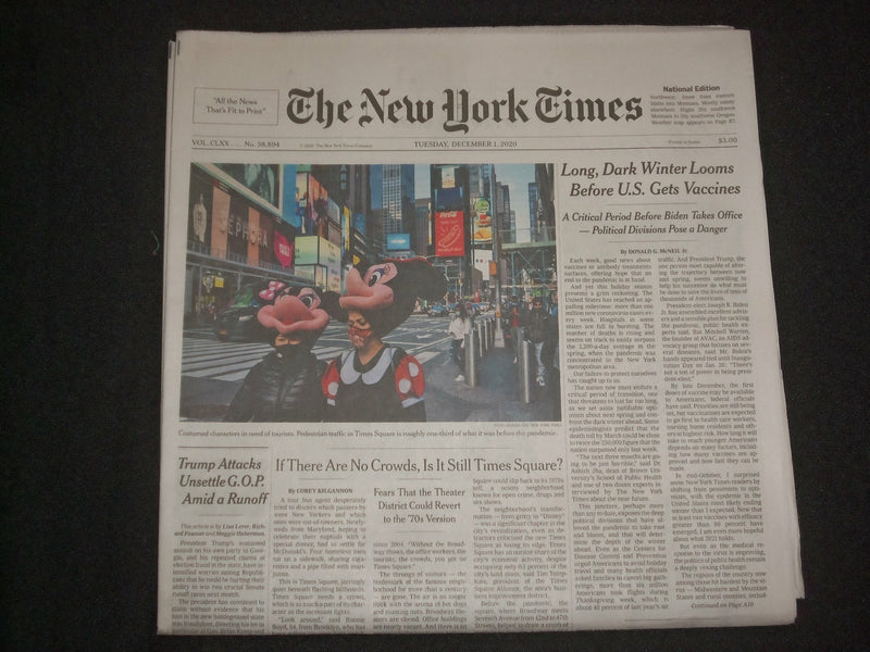 2020 DECEMBER 1 NEW YORK TIMES-LONG, DARK WINTER LOOMS BEFORE U.S. GETS VACCINES
