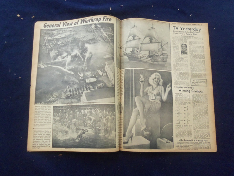 1958 JUNE 28 BOSTON RECORD AMERICAN NEWSPAPER - BLAZE DESTROYS CLUB - NP 6259