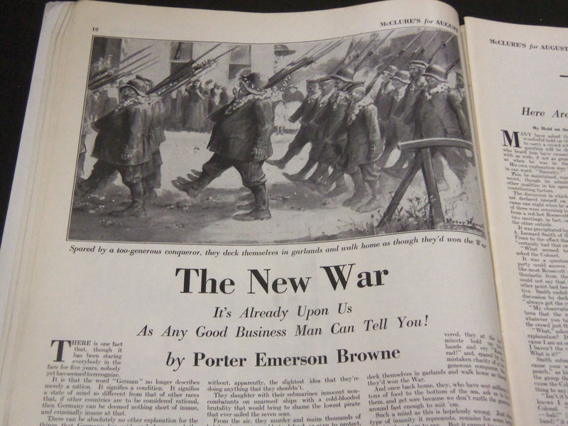 1919 AUGUST MCCLURE'S MAGAZINE - NEYSA MCMEIN COVER - PETER NEWELL - ST 6944