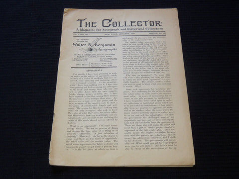 1950 JANUARY THE COLLECTOR MAGAZINE OF AUTOGRAPH & HISTORICAL- NEW YORK - J 7300