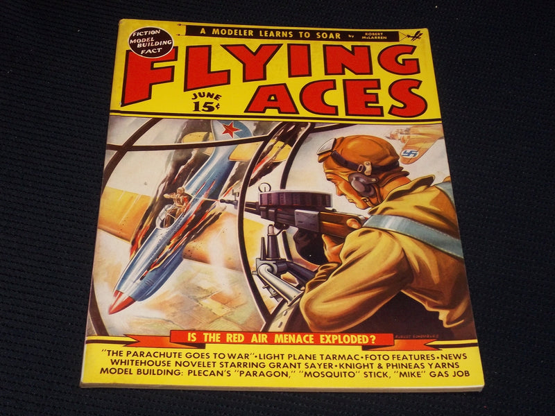 1940 JUNE FLYING ACES MAGAZINE ILLUSTRATED FRONT COVER - E 189