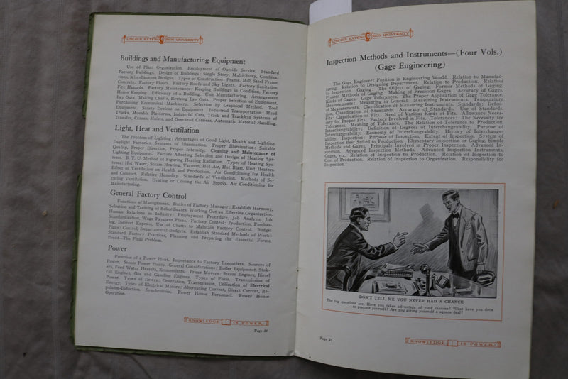 1931 LINCOLN EXTENSION UNIVERSITY - SUCCESS IN FACTORY MANAGEMENT - K 3468