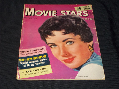 1955 FEBRUARY MOVIE STARS PARADE MAGAZINE - LIZ TAYLOR COVER - E 13878