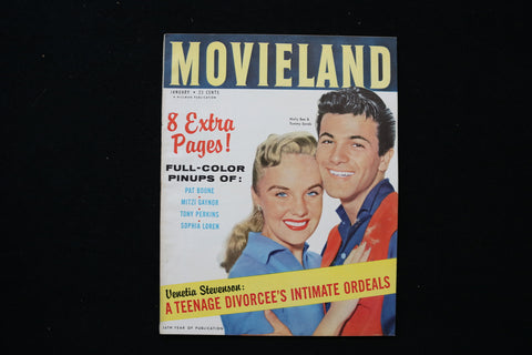 1958 JANUARY MOVIELAND MAGAZINE - TOMMY SANDS & MOLLY BEE COVER - E 24154