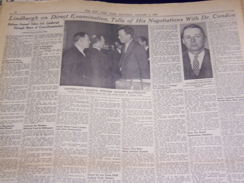 1935 JANUARY 5 NEW YORK TIMES - LINDBERGH NAMES HAUPTMANN AS KIDNAPPER - NT 1941