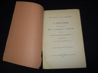 1864 REV. ALFRED PUTNAM INSTALLATION DISCOURSE BY EZRA GANNETT - J 7534