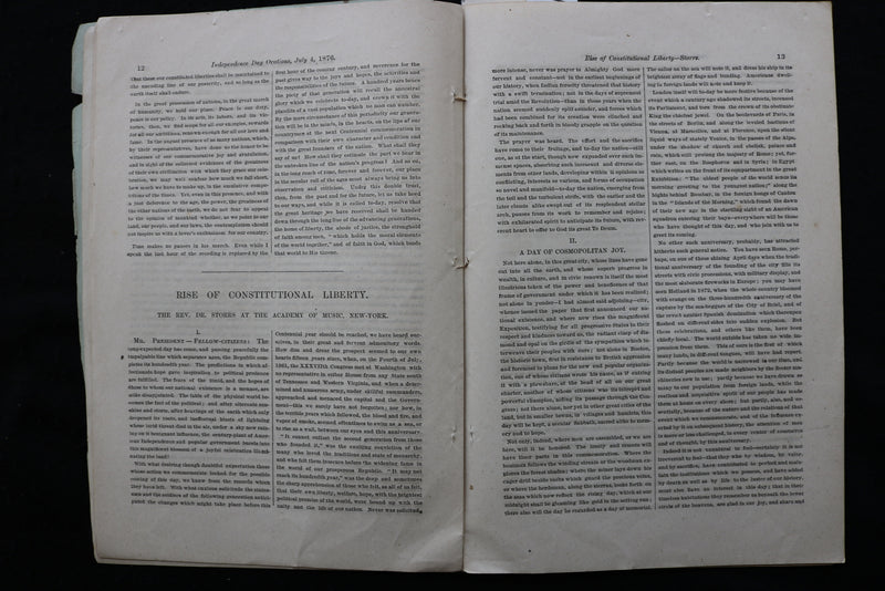 1876 JULY 4 NEW YORK TRIBUNE INDEPENDENCE DAY ORATIONS AND POEMS - K 2408