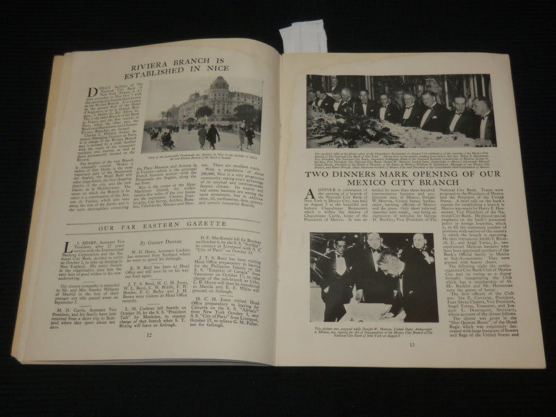 1929 OCTOBER NUMBER EIGHT - CITY BANK CLUB MAGAZINE - NICE PHOTOS - J 7011
