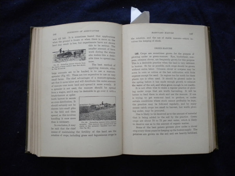 1914 ELEMENTS OF AGRICULTURE HARDCOVER BOOK BY G. F. WARREN - KD 8113
