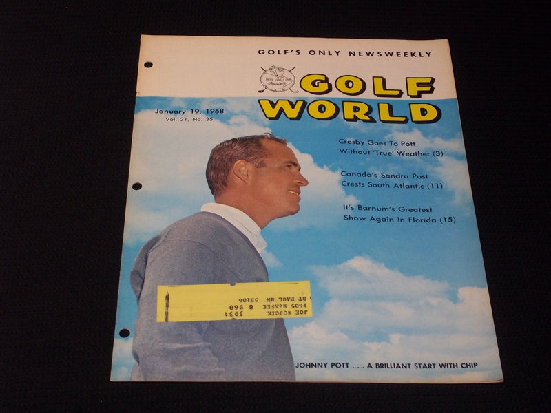 1968 JANUARY 19 GOLF WORLD MAGAZINE - JOHNNY POTT FRONT COVER - E 7182