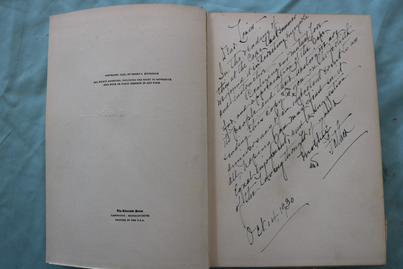 1930 CAPE COD ITS PEOPLE AND THEIR HISTORY BY HENRY KITTREDGE-INSCRIBED- KD 9658