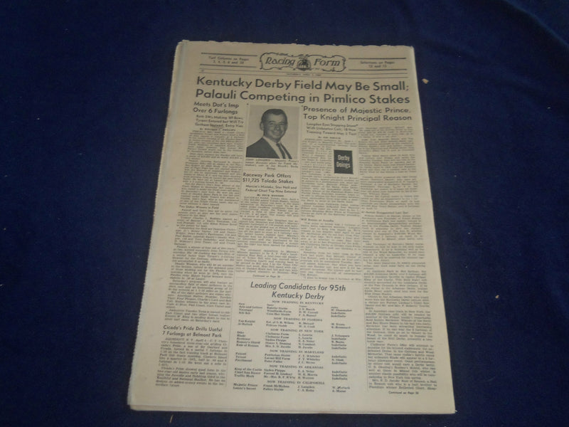 1969 APRIL 5 THE DAILY RACING FORM - ARKANSAS DERBY MATCHES 14 - NP 5504