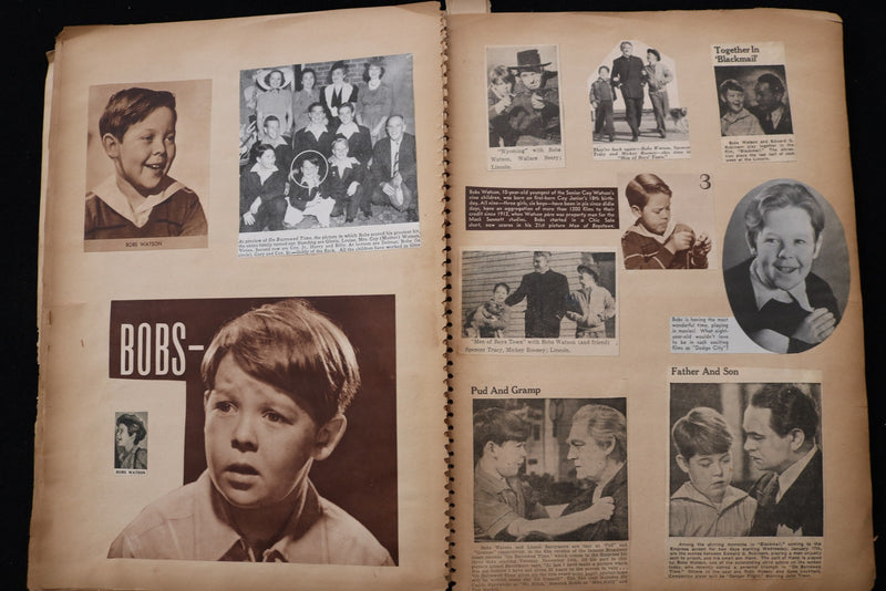 1940'S MOVIE STAR SCRAPBOOK - HUMPHREY BOGART - HENRY FONDA-CLARK GABLE- E 24889