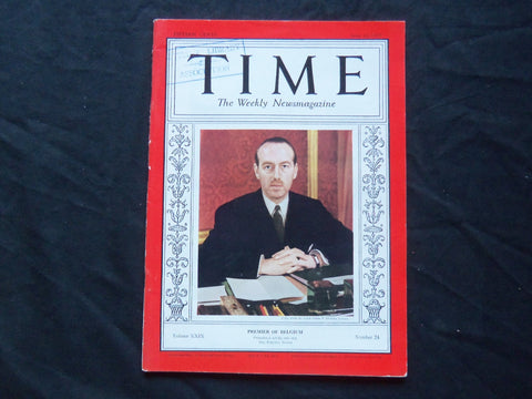 1937 JUNE 14 TIME MAGAZINE - PAUL VAN ZEELAND, PREMIER OF BELGIUM - T 566