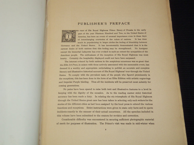 1903 PRINCE HENRY OF PRUSSIA IN AMERICA VOLUME - HEINRICH CHARLES - Z 160