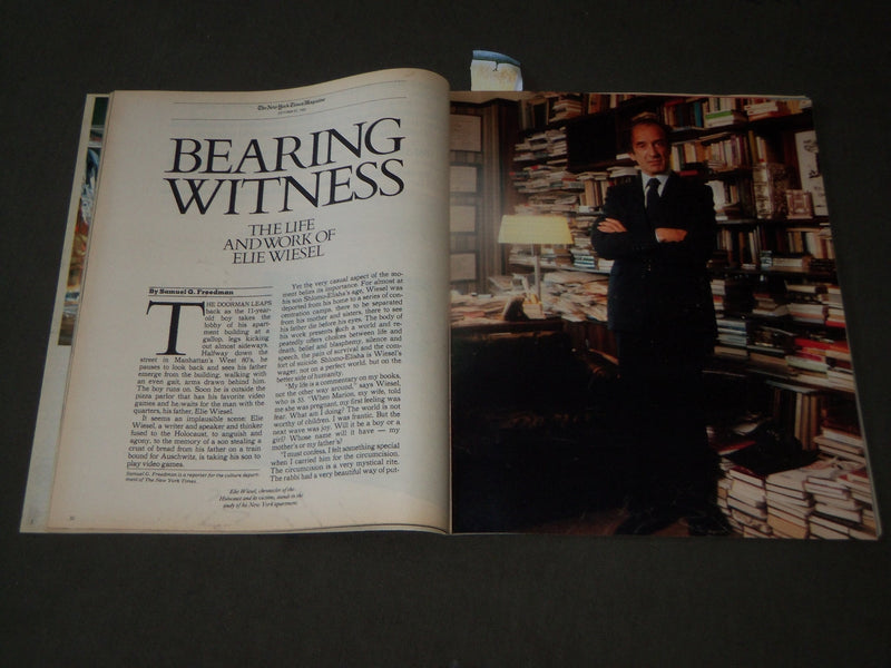 1983 OCTOBER 23 NEW YORK TIMES MAGAZINE SECTION - ELIE WIESEL COVER - J 3105