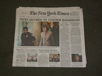 2018 OCTOBER 6 NEW YORK TIMES - VOTES SECURED TO CONFIRM BRETT KAVANAUGH