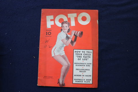 1938 DECEMBER FOTO MAGAZINE - BETTY GRABLE COVER - E 18613